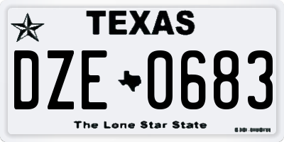 TX license plate DZE0683