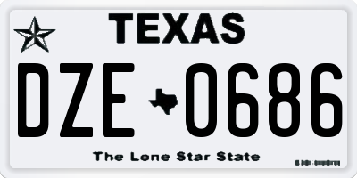 TX license plate DZE0686