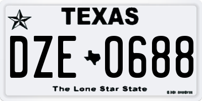 TX license plate DZE0688