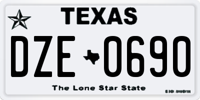 TX license plate DZE0690