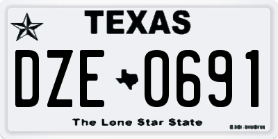 TX license plate DZE0691