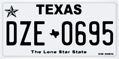 TX license plate DZE0695