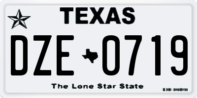 TX license plate DZE0719