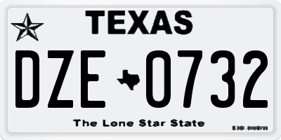 TX license plate DZE0732