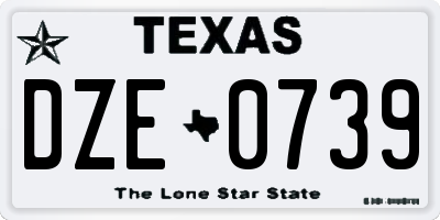TX license plate DZE0739