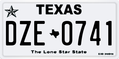 TX license plate DZE0741