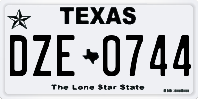 TX license plate DZE0744