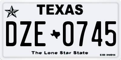 TX license plate DZE0745