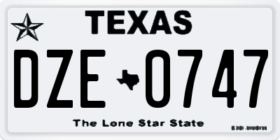 TX license plate DZE0747