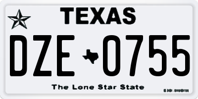 TX license plate DZE0755