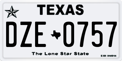 TX license plate DZE0757