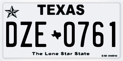 TX license plate DZE0761
