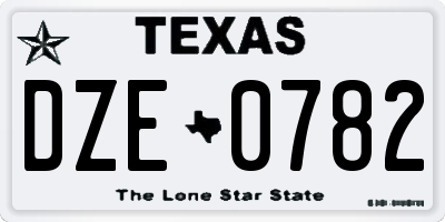 TX license plate DZE0782