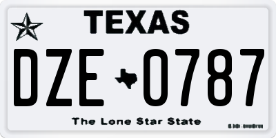 TX license plate DZE0787