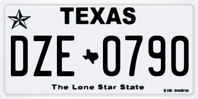TX license plate DZE0790