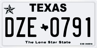 TX license plate DZE0791