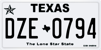 TX license plate DZE0794
