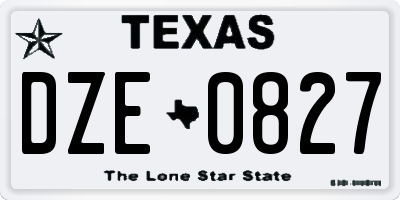 TX license plate DZE0827