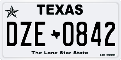 TX license plate DZE0842
