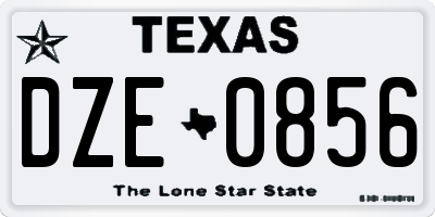 TX license plate DZE0856
