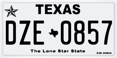 TX license plate DZE0857