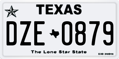 TX license plate DZE0879