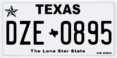TX license plate DZE0895