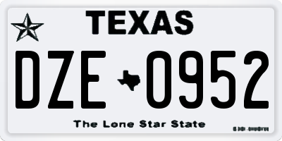 TX license plate DZE0952