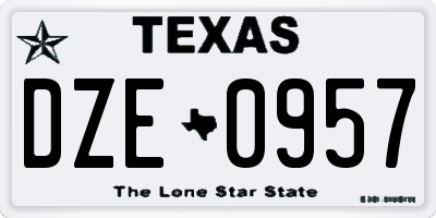 TX license plate DZE0957