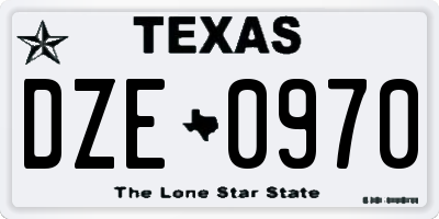 TX license plate DZE0970
