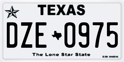 TX license plate DZE0975