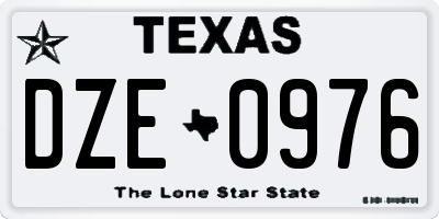 TX license plate DZE0976