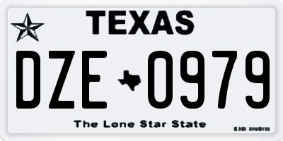 TX license plate DZE0979