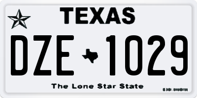 TX license plate DZE1029