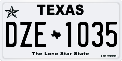 TX license plate DZE1035