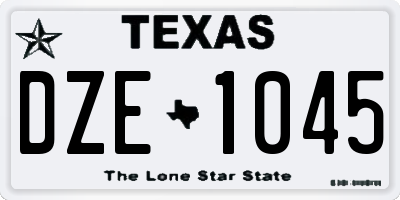 TX license plate DZE1045