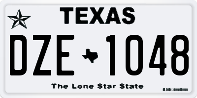 TX license plate DZE1048
