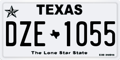 TX license plate DZE1055