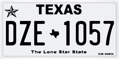 TX license plate DZE1057