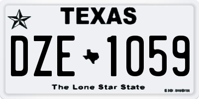 TX license plate DZE1059