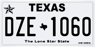 TX license plate DZE1060