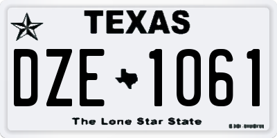 TX license plate DZE1061