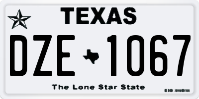 TX license plate DZE1067