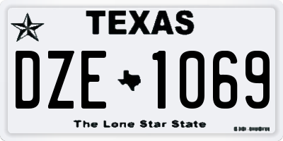 TX license plate DZE1069