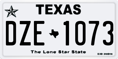 TX license plate DZE1073