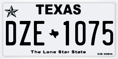 TX license plate DZE1075