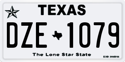 TX license plate DZE1079