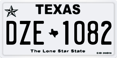 TX license plate DZE1082