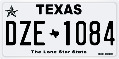 TX license plate DZE1084