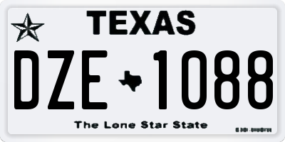 TX license plate DZE1088